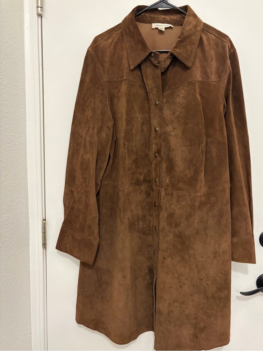 Coldwater Creek 100% leather Brown Suede Trench Coat